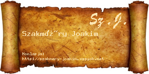 Szakmáry Joakim névjegykártya